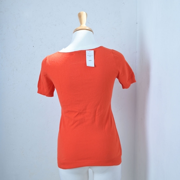 Banana Republic | Orange & white crew neck woman's t shirt - Picture 2 of 13